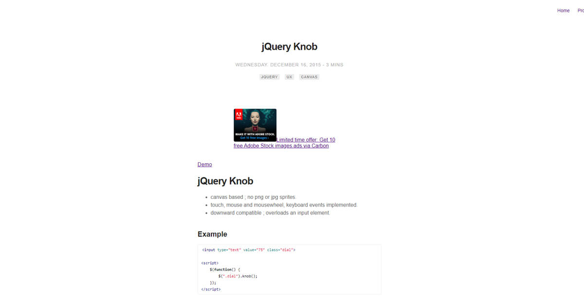 Top Plugin jQuery tốt nhất để lập trình web - jQuery Knob